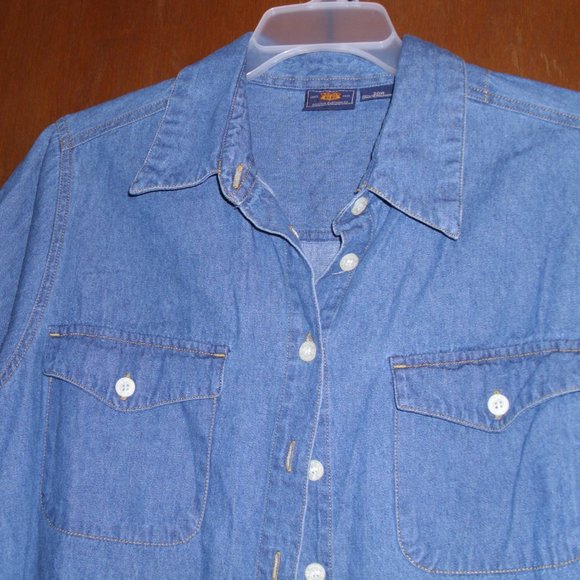 size 20 denim shirt has pocket button down nwot - Picture 2 of 2